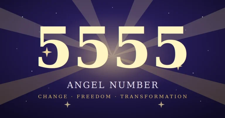 5555 angel number meaning, glowing golden 5555 with divine light