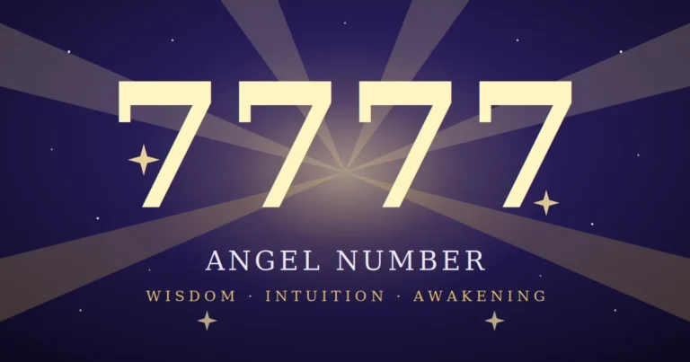 7777 angel number meaning, glowing golden 7777 with divine light