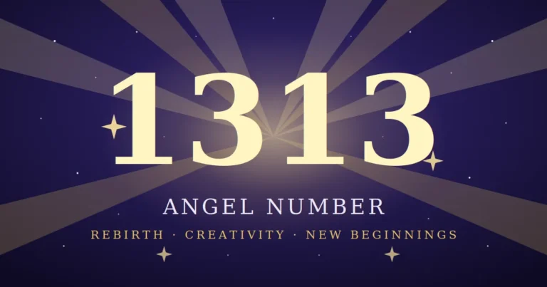 1313 angel number meaning, glowing golden 1313 with divine light