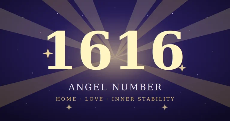 1616 angel number meaning, glowing golden 1616 with divine light