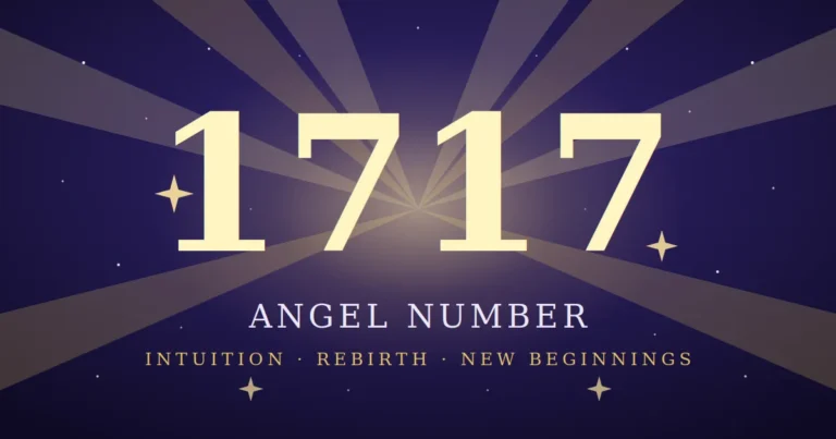 1717 angel number meaning, glowing golden 1717 with divine light