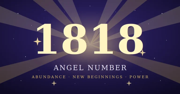 1818 angel number meaning, glowing golden 1818 with divine light