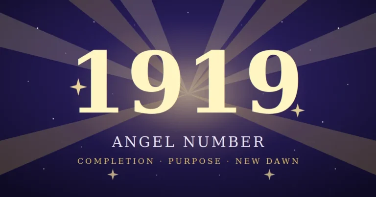 1919 angel number meaning, glowing golden 1919 with divine light