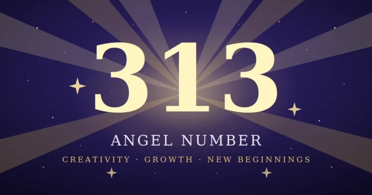 313 angel number meaning, glowing golden 313 with divine light
