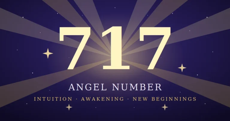 717 angel number meaning, glowing golden 717 with divine light
