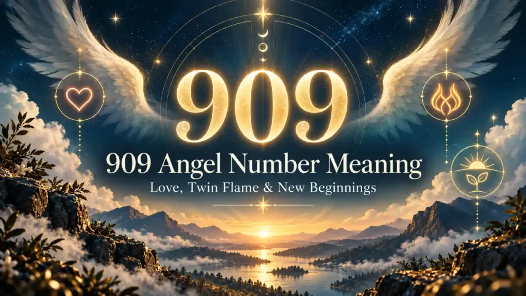 909 angel number meaning for love, twin flame and new beginnings